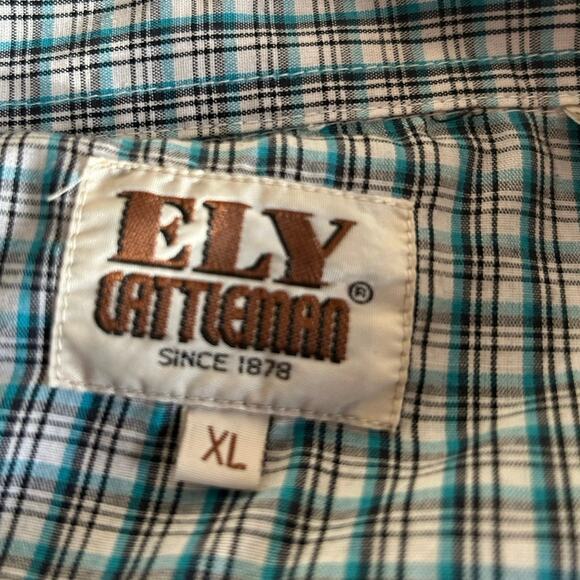 Ely Cattleman western style men’s pearl snap button down shirt, Size XL - Picture 7 of 8
